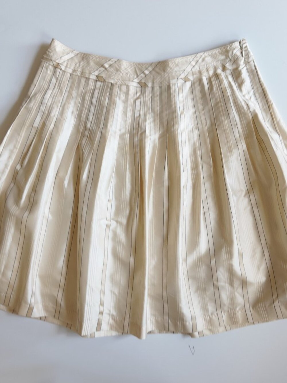 The Limited Pleated Skirt Pinstripe Y2K Office Siren Cream Ivory Size 6 Small